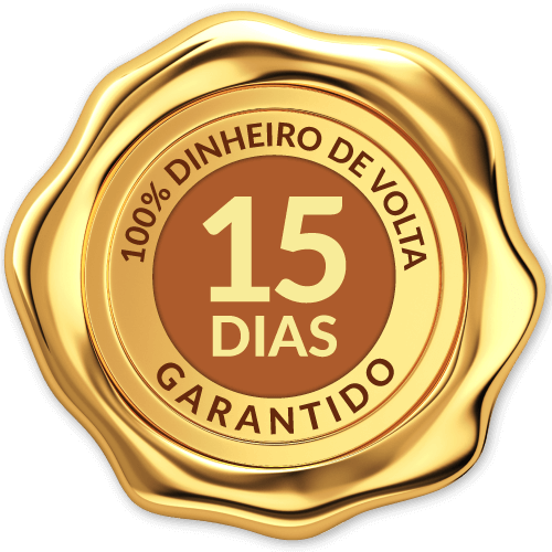 Garantia de 15 dias, 100% dinheiro de volta